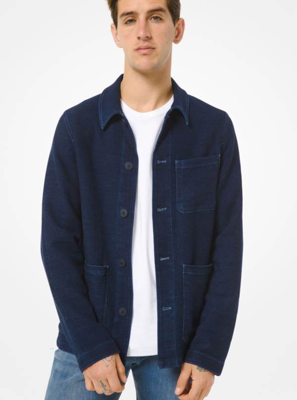 Panske Bundy Michael Kors Denim Trucker Indigo - Oblecenie Michael Kors Nejlevnejsi | UJQWR-4012